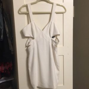 White dress with cut outs